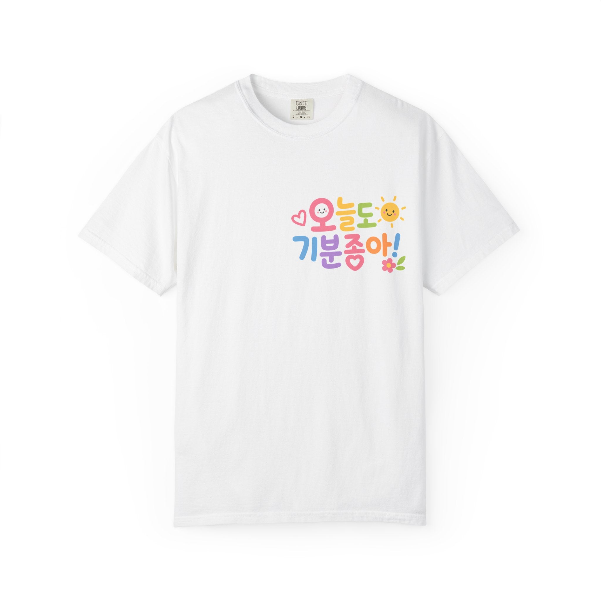 Korean '오늘도 기분좋아!' Happy Vibes T-Shirt